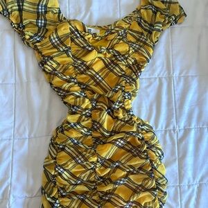 Yellow and black dress